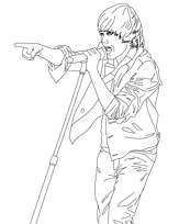 coloriage justin bieber en concert